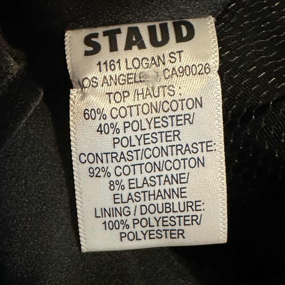 STAUD Cordelia Pleated Strapless Mini Dress Black Pockets Corset Size Medium - Picture 8 of 16